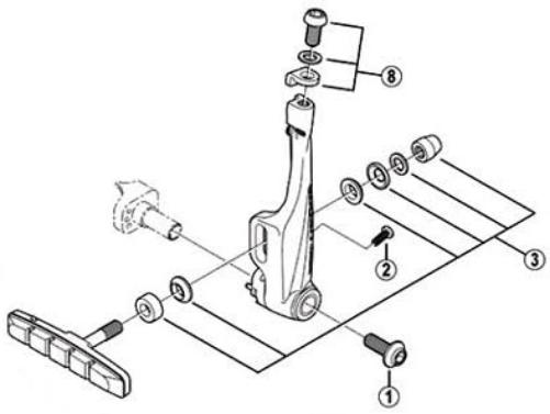 Shimano BR-M510 spring tension adjustment screw M3 x 8 mm