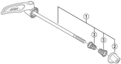 Shimano WH-9000 complete quick release, 163 mm