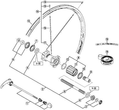 Shimano FH-M785 complete quick release, 168 mm