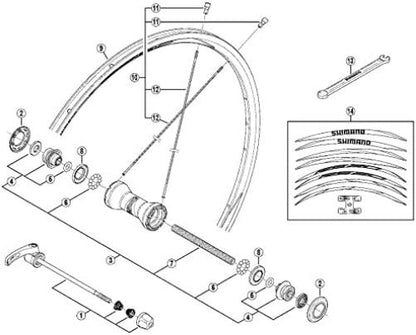 Shimano FH-MT401 complete quick release 174 mm