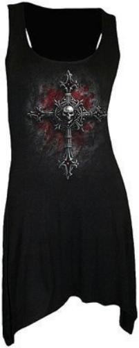 Spiral Goth Bottom Vest - Vamp Fangs