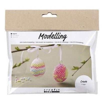 Mini Craft Kit Modelling, Pastel Colours, Beaded Eggs, 1 Pack