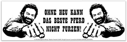 Blechwarenfabrik Braunschweig Bud Spencer Ohne Heu kann das beste Pferd nicht furzen Becher aus Emaille Mehrfarbig 0,5L, Maße: 9cm x 9cm, EBC05
