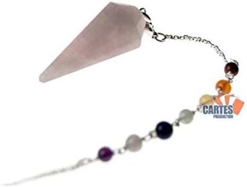 PREMIUM ROSE QUARTZ CHAKRA PENDULUM PEB25 - BOXED