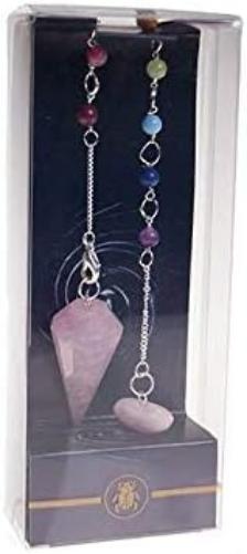 PREMIUM ROSE QUARTZ CHAKRA PENDULUM PEB25 - BOXED