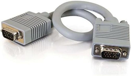 C2G 15M Premium Shielded HD15 SXGA Male VGA to VGA Computer Monitor Cable Light 15M Male-Male