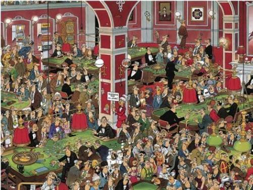Jumbo Spiele 1119801834 Jan Van Haasteren Crazy Casino Puzzel met 1000 stukjes