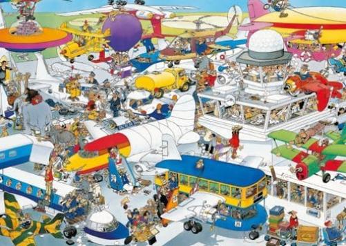 Jumbo Spiele 1119801831 Jan Van Haasteren Busy Airport Legpuzzel 1000 stukjes