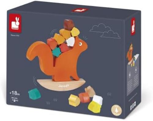 Janod - Nutty Balance Game - Wooden Early - Learning Balance Toy - Educational Game - Fine Motor Skills - 18 Months - J08126