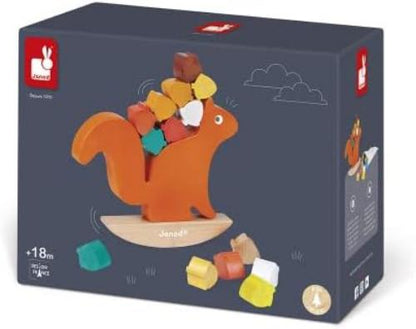 Janod - Nutty Balance Game - Wooden Early - Learning Balance Toy - Educational Game - Fine Motor Skills - 18 Months - J08126