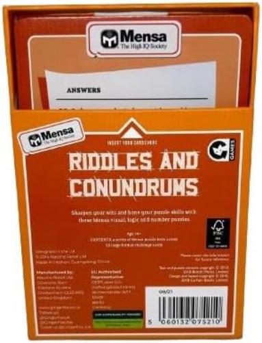 Mensa Riddles And Conundrums self-challenging cards