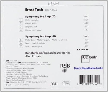 Symphonies 1 and 4 (Francis, Rundfunk-sinfonieorch. Berlin)