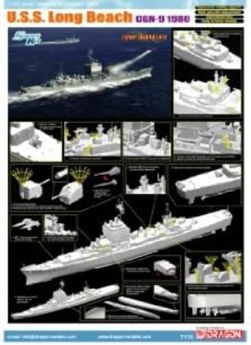 Dragon/CyberHobby 1:700 Scale USS Long Beach CGN-9 1980 Model Kit