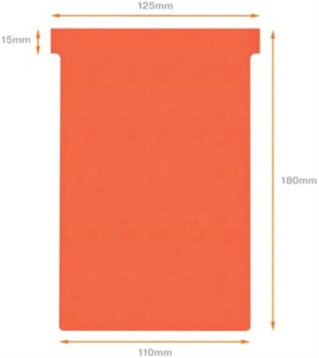 Nobo T-Card Planning Cards, Red, Size 4, Pack Of 100 Planning Card Re-Fills, Office Wall Planner System, 2004003