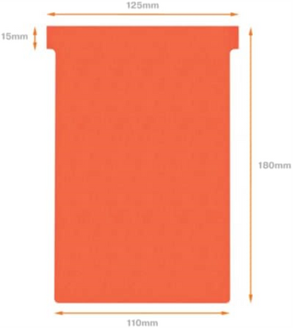 Nobo T-Card Planning Cards, Red, Size 4, Pack Of 100 Planning Card Re-Fills, Office Wall Planner System, 2004003