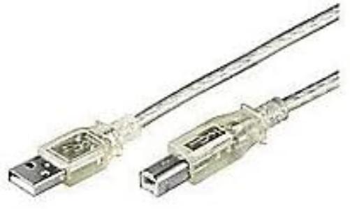 MicroConnect USB2.0 A-B 1 m m-m - USB-kabel (USB A, USB B, mannelijk/mannelijk, recht, transparant