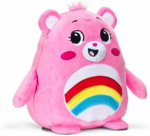 Care Bears , Cheer Bear 25cm Squishes , Collectable Cute Plush Toy, Cuddly Toys for Children, Soft Toys for Girls and Boys, Cute Teddies Suitable for Girls and Boys Ages 4+ , Basic Fun 22723