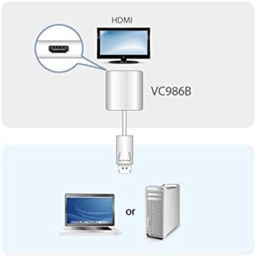 ATEN VC986B-AT Video Converter Active Video Converter (Active Video Converter 4096 x 2160 Pixels, VC986B-AT, Converts DisplayPort signals to HDMI output
