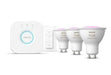 Philips Hue 4.2W GU10 Colour Smart LED 3-Pack Bulbs Starter Kit and Dimmer Switch