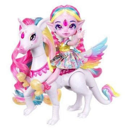 Magic Mixies - Pixlings Shimmer Reveal Unia the Dragon-corn, including Rainbow Star the Pegacorn Magical Reveal Beautiful 6.5 inch Pixling Doll and Steed Inside A Potion Bottle