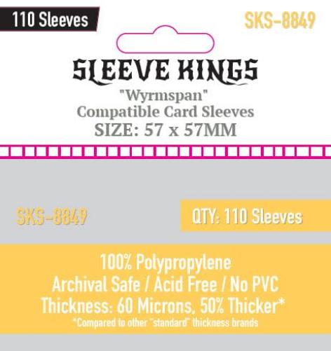 Wyrmspam Standard Sleees (57 X 57 MM) 110 Pack, 60 Microns