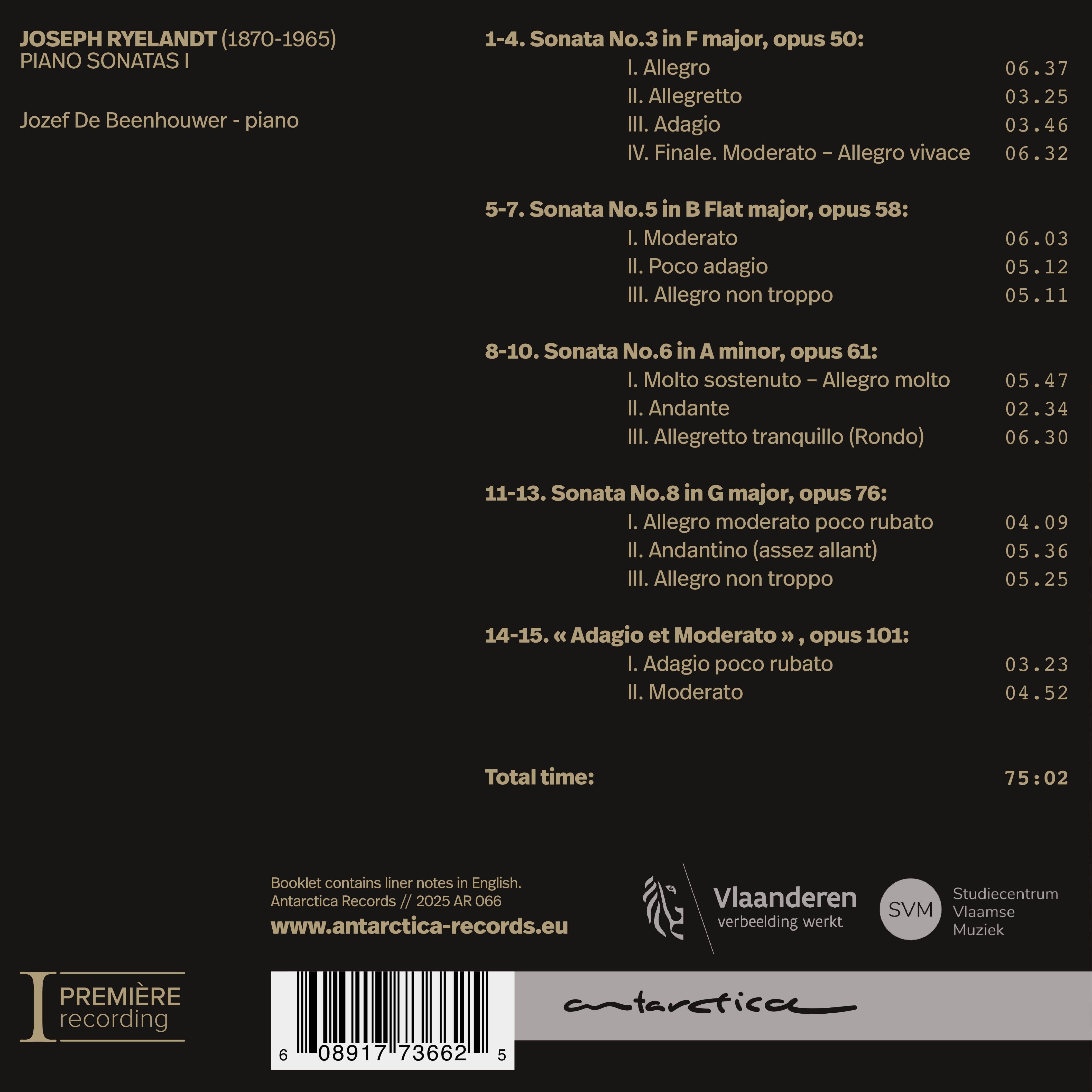 Joseph Ryelandt: Piano Sonatas I