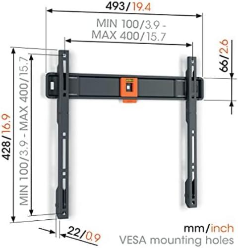 Vogel`S Quick Fixed Tvm 1405 - Mounting Kit (Wall Mount) - For Lcd Display - Steel - Black - Screen Size: 32``-77``