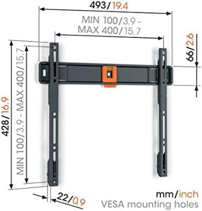 Vogel`S Quick Fixed Tvm 1405 - Mounting Kit (Wall Mount) - For Lcd Display - Steel - Black - Screen Size: 32``-77``