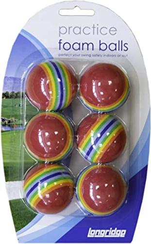 Longridge Foam Ball Multi Coloured 6 Pack Multi Multi