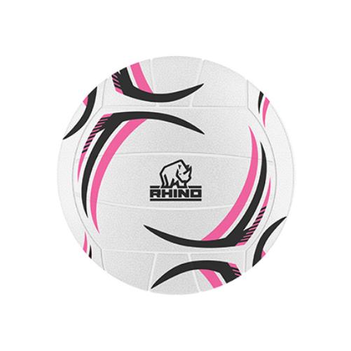 Rhino Thunder Moulded Netball 5 White/Pink/Grey 5 White/Pink/Grey