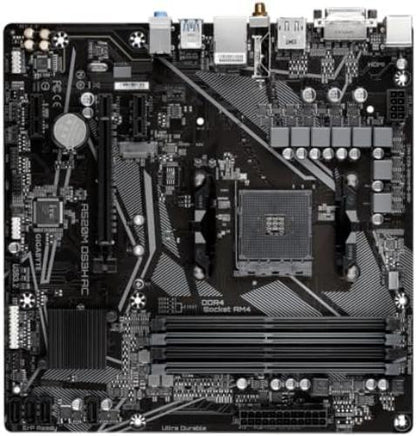 GIGABYTE A520M DS3H AC Motherboard - AMD Ryzen 5000 Series CPUs, 5+3 Phases VRM, up to 4733MHz DDR5 (OC), 1xPCIe 3.0 M.2, GbE LAN, WIFI 5, USB 3.2 Gen 1