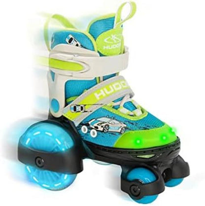 HUDORA My First Quad LED girl/boy in diverse misure - pattini a rotelle di pregio con LED - pattini a rotelle comodi regolabili su 4 misure - pattini di stile per bambini/e fino a 20kg