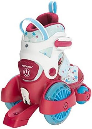 HUDORA My First Quad LED girl/boy in diverse misure - pattini a rotelle di pregio con LED - pattini a rotelle comodi regolabili su 4 misure - pattini di stile per bambini/e fino a 20kg