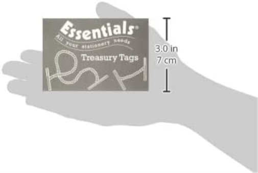 Whitecroft Essentials 27211/10 152 mm Metal Ended Treasury Tags - Green (Pack of 100