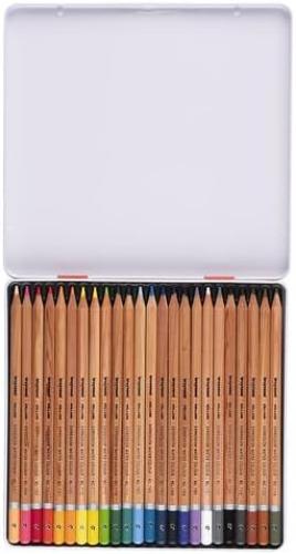 BRUYNZEEL Expression Crayons de couleur aquarellables set de 24 + pinceau| Crayons solubles à l'eau pour adultes, Bullet Journaling