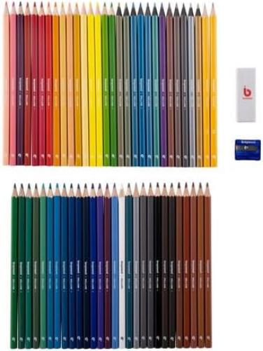 Bruynzeel Expression Tekenset, 60 Stuks: 44 Kleurpotloden, 12 Metallic Potloden, 2 Grafietpotloden + Gum & Puntenslijper