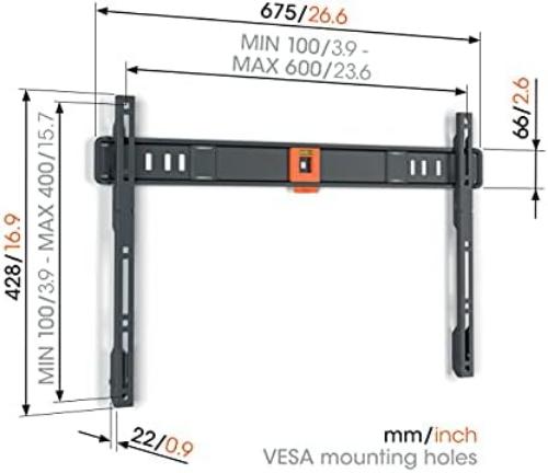 Vogel`S Quick Fixed Tvm 1605 - Mounting Kit (Wall Mount, 2 Mounting Strips) - For Lcd Display - Steel - Black - Screen S