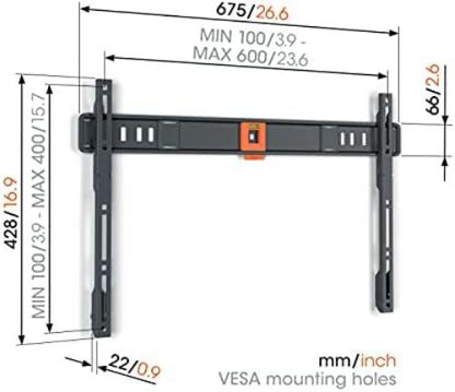 Vogel`S Quick Fixed Tvm 1605 - Mounting Kit (Wall Mount, 2 Mounting Strips) - For Lcd Display - Steel - Black - Screen S