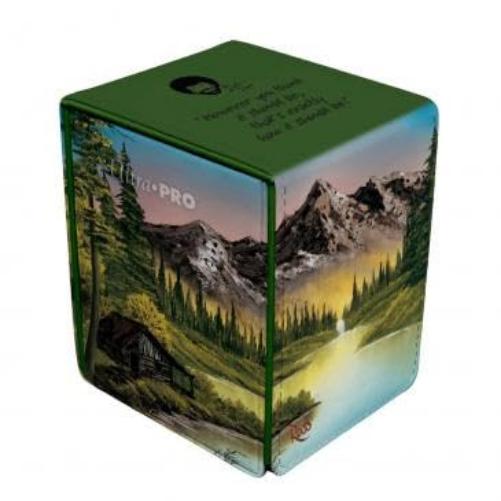 Ultra Pro - Bob Ross Mountain Retreat Alcove Flip, Trading Card Game Accessories, Premium Deck Storage Solution, Collectible Card Game Organizer, Leatherette Deck Box, Compact Secure TCG Storage