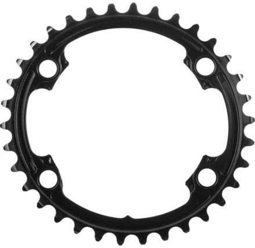 AbsoluteBLACK, OVAL 110BCD 4 holes, 2X, asymmetric Shimano 9100/8000, BLACK, 38T, OVAL