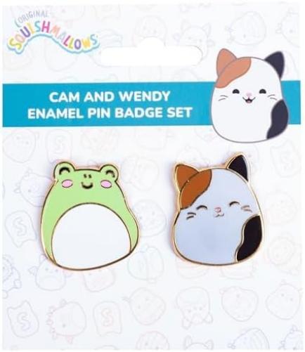 Squishmallows - Pin Badges X 2 Cam & Wendy - Compact Size