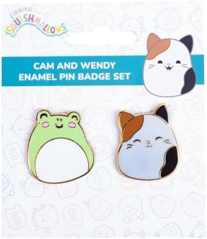 Squishmallows - Pin Badges X 2 Cam & Wendy - Compact Size