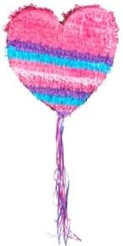 Boland 30938 - Pinata hart, 37 x 25 cm, trekpiñata, hart zonder vulling, decoratie, verjaardag, motto, Valentijnsdag, liefde, huwelijksaanzoek, feestspel, kinderen, plezier