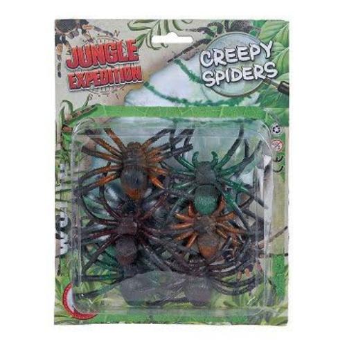 Toy Spider Set - Jungle Expedition - 8 Pieces - 6 cm - Plastic