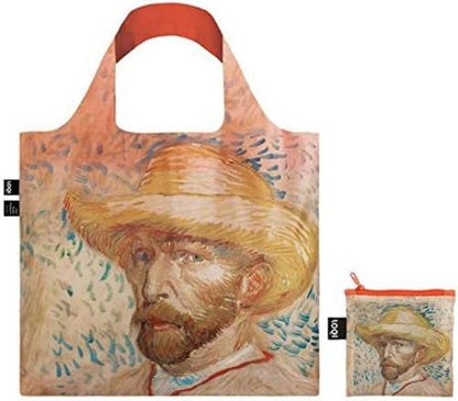 LOQI VAN GOGH Self Portrait with Straw Hat Bag Travel Tote, 50 cm, 15 liters, Pink (Self Hat