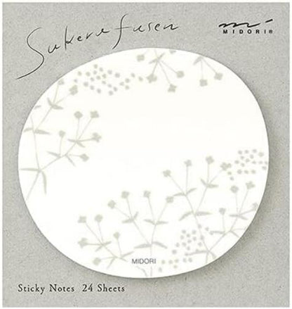 sticky paper transparent small floral white