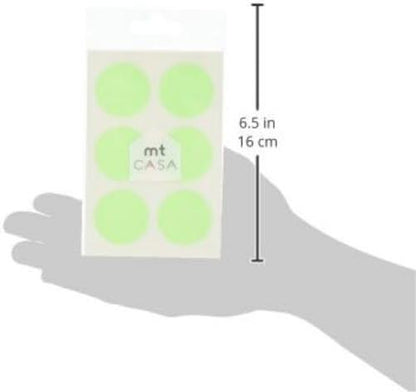 MT CASA 35 mm Seal Circle Sticker - Shocking Green (Pack of 30