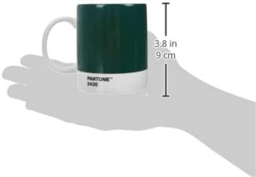 Copenhagen Design PANTONE Mug, coffee/tea cup, fine china (ceramic), 375 ml, dark green, 3435 C, Porcelain, 1 Count (Pack of 1)
