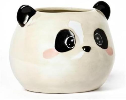 Legami Desk Friends Ceramic Pen Holder, 11.2 x 11.4 cm, Panda Theme, for Desk, Hand Painted