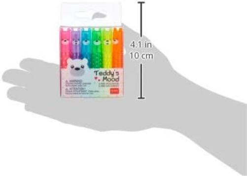 Legami - Set of 6 mini highlighters Teddy's Mood, 6 pieces (1 pack